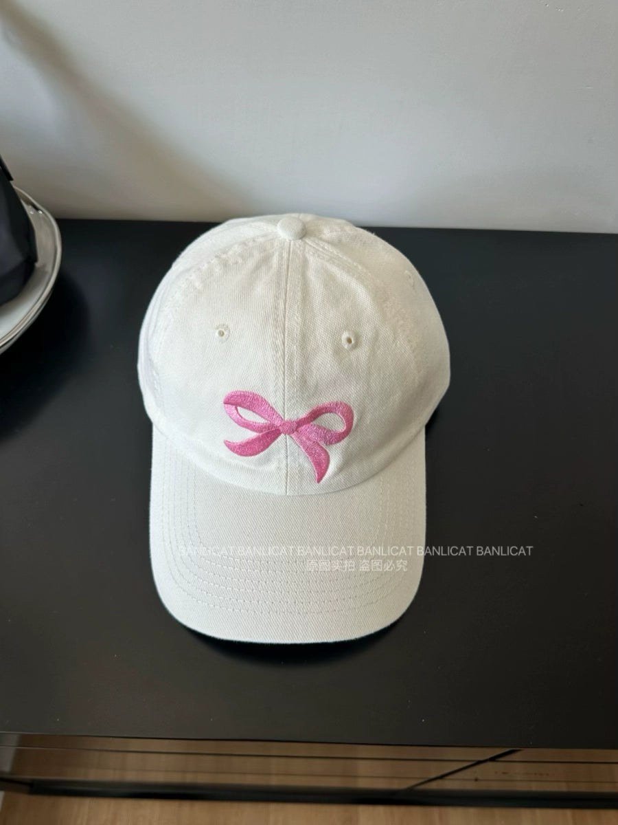 Soft Bow Embroidered Cap