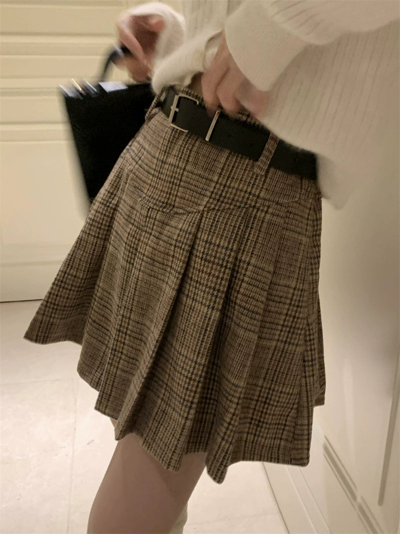 Claudia Plaid Pleated Skirt