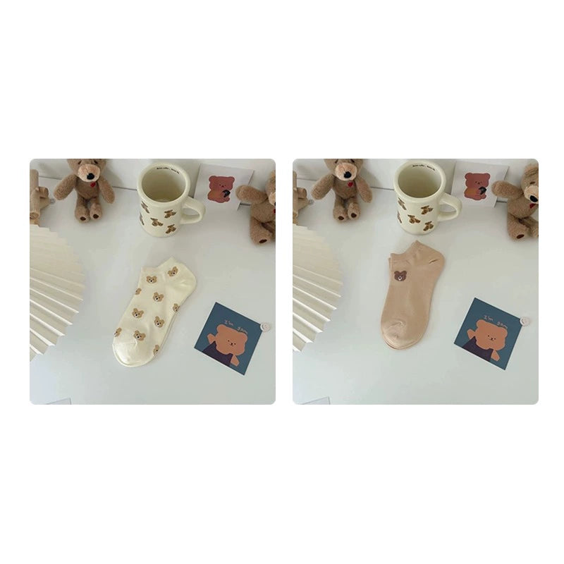 Cute Teddy Bear Ankle Socks