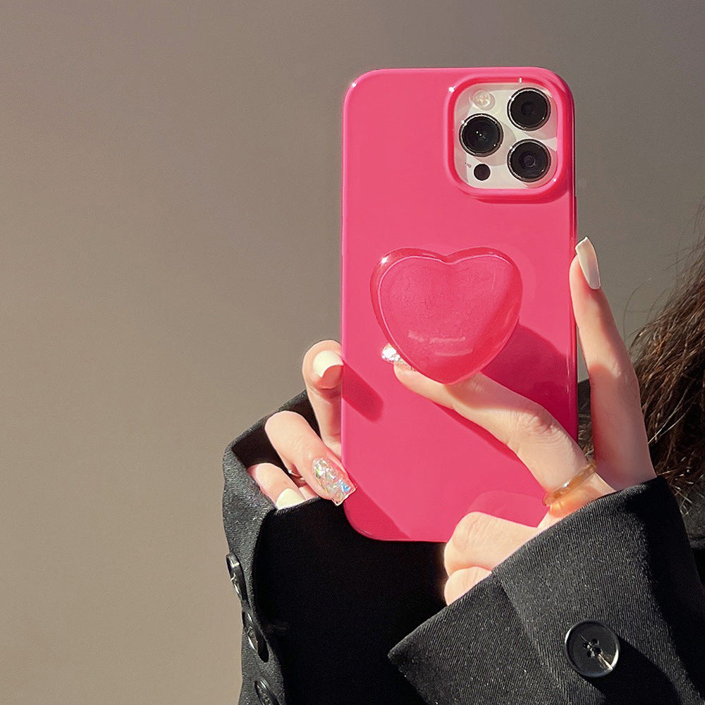 Hot Pink Heart Pop Socket Case