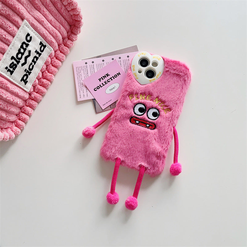 Stretchable Legs Pink Fluffy Case