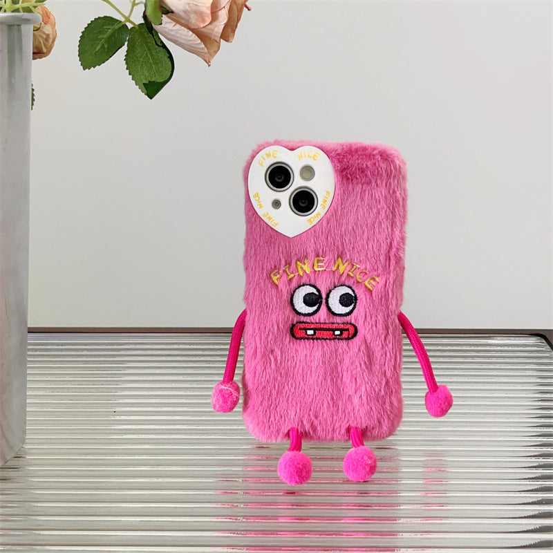 Stretchable Legs Pink Fluffy Case