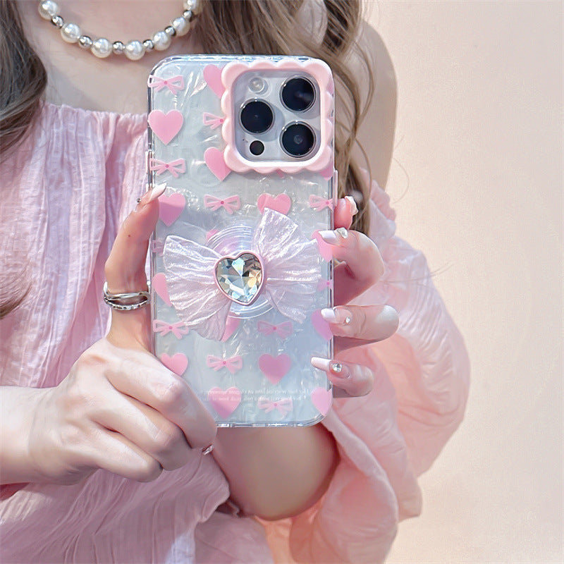 Glitter Heart Bowknot Case