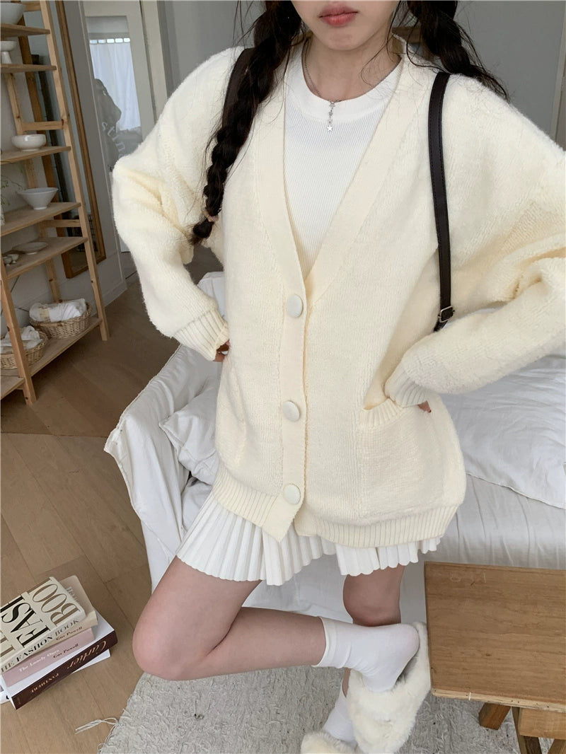 Plain Grey Oversized Cardigan