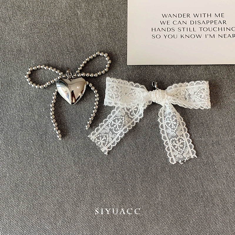 Blue Bow Pearl Shoe Buckle