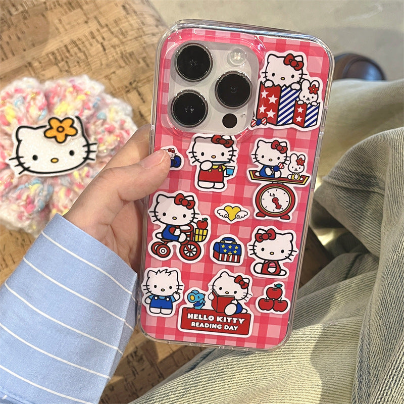 Retro Red Plaid Kitty Case