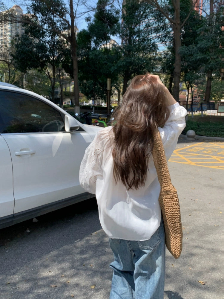 Boho Chic Lace Sleeve Blouse