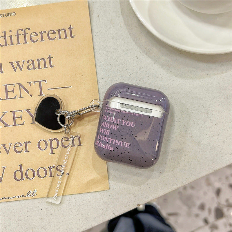 Purple Gray Quotes AirPods Case