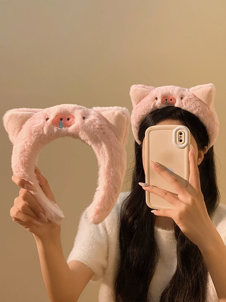 Fluffy Piggy Ear Hairband Accessory