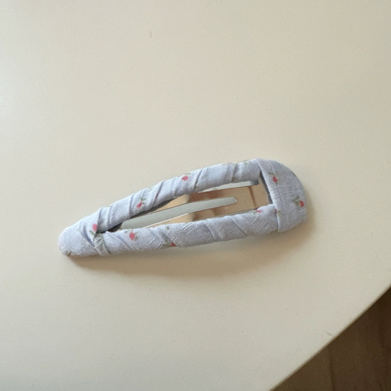 Ruched Floral Fabric Hair Clips