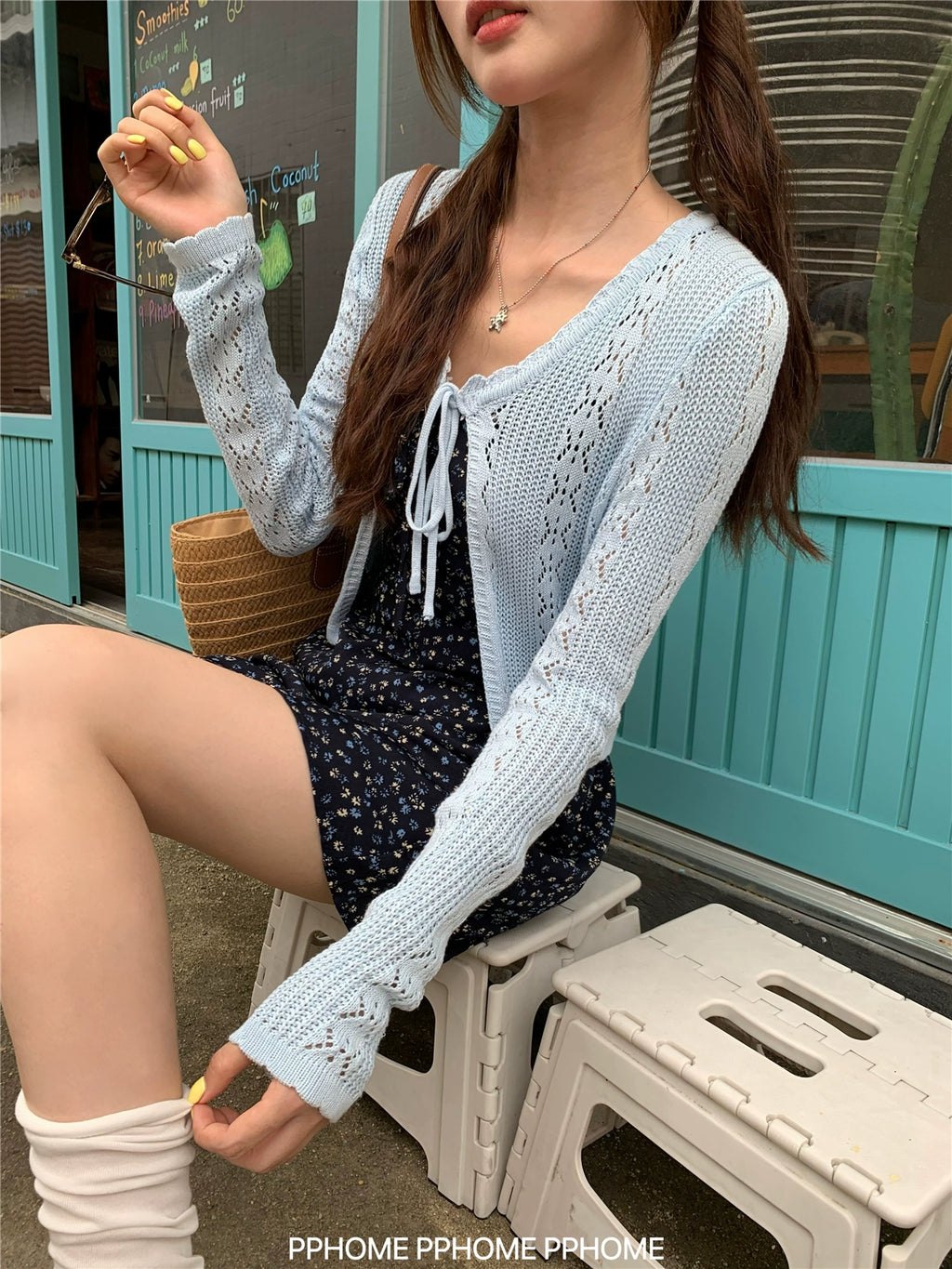 Floral Mini Dress Cardigan