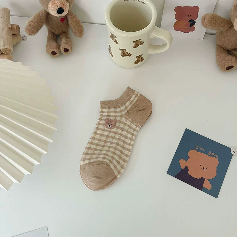 Cute Teddy Bear Ankle Socks