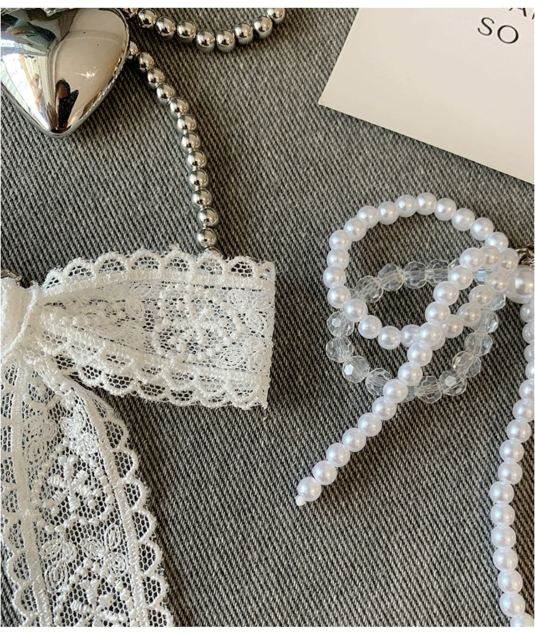 Blue Bow Pearl Shoe Buckle