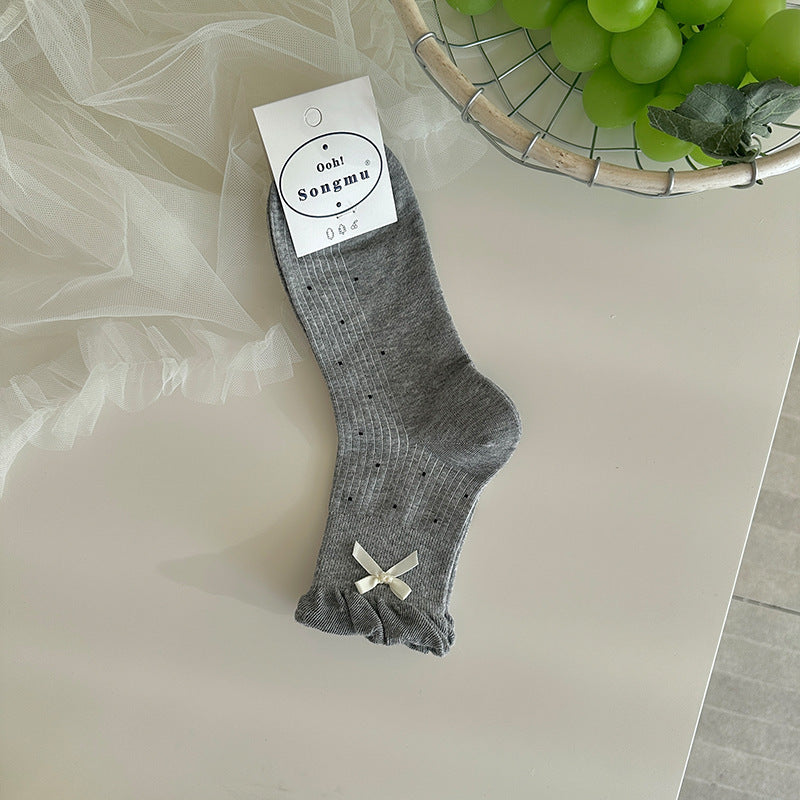 Polka Dot Bow Socks