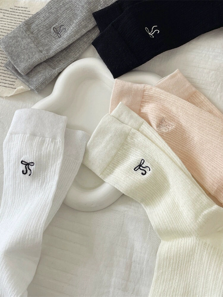 Mesh Bow Socks