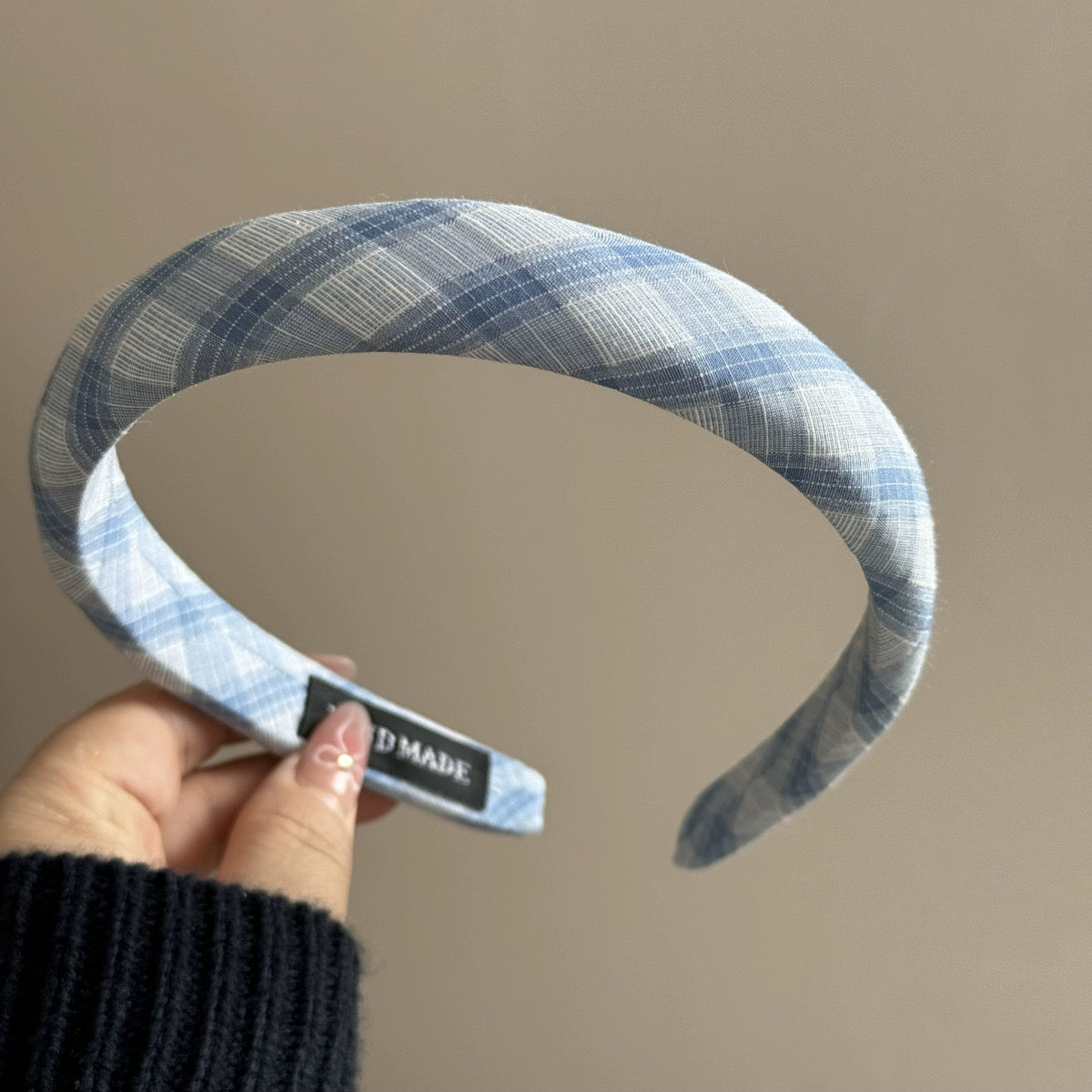Blue Plaid Scrunchie Set