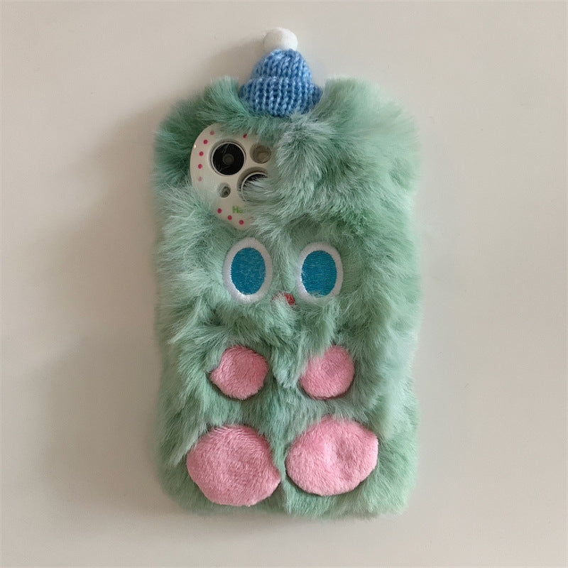 Cute Monster Beanie Fluffy Case