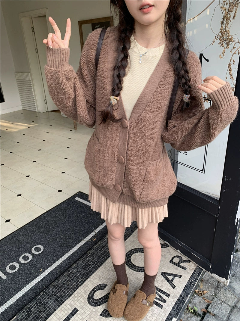 Plain Grey Oversized Cardigan