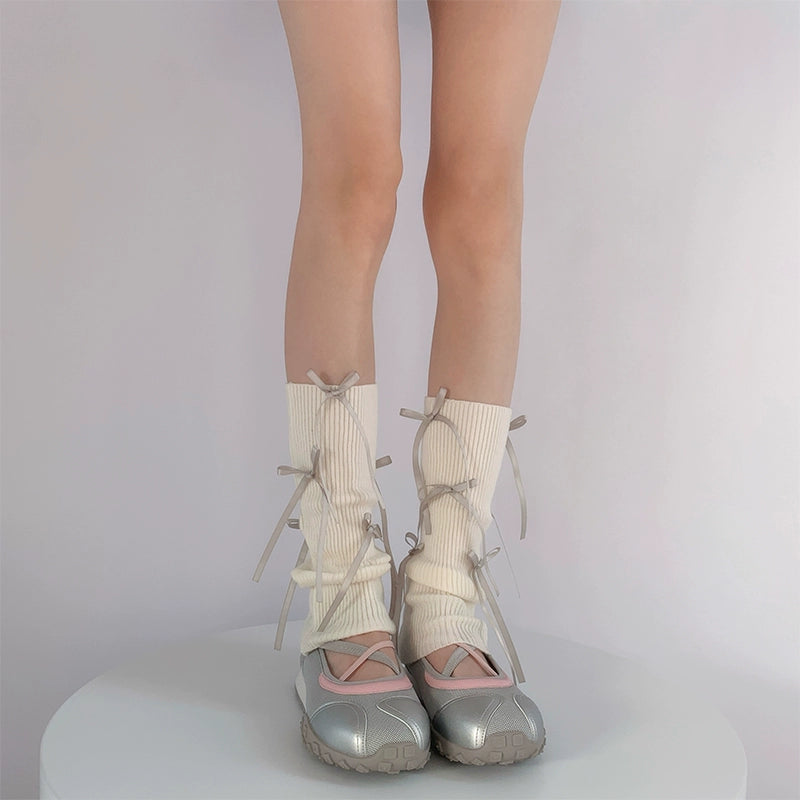 Stylish Ribbed Lace-Up Ankle Socks