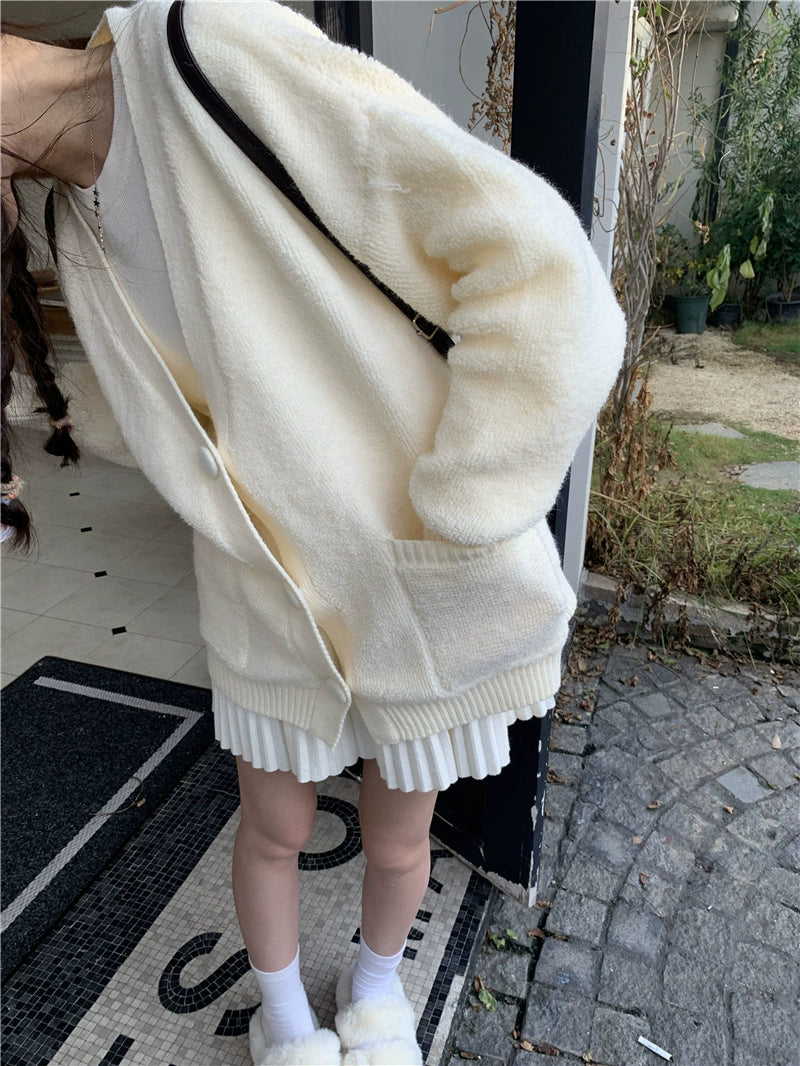 Plain Grey Oversized Cardigan