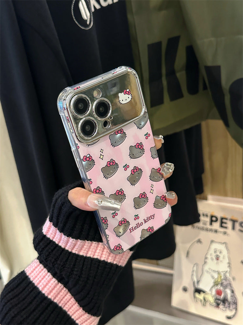 Silver Kitty Pink Case