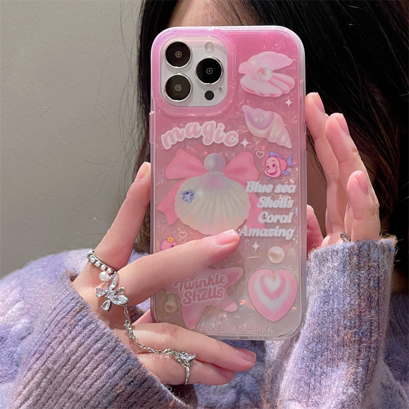 Shell Texture Pink Print Case