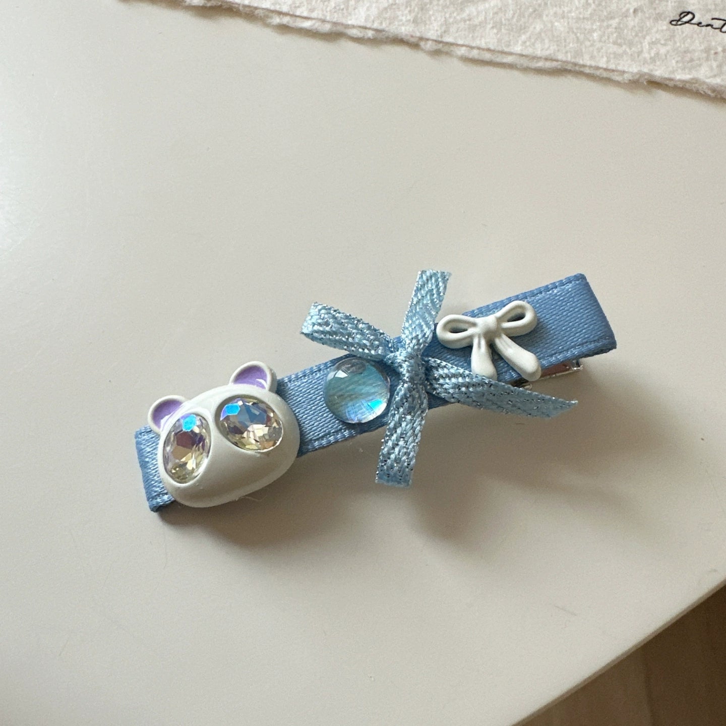 Pastel Blue Rhinestone Hair Clips