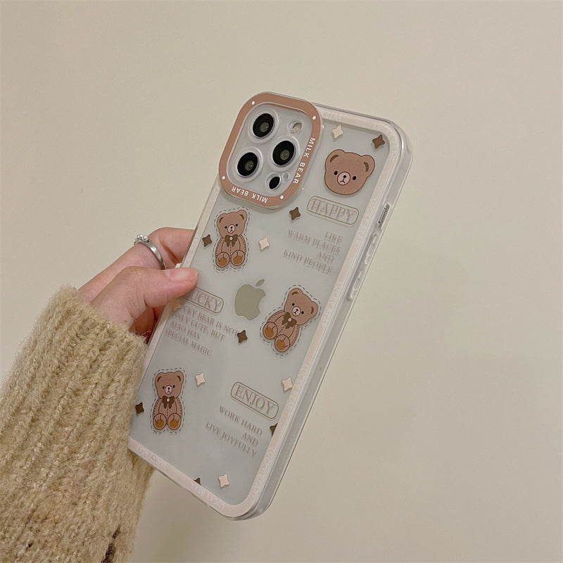 Brown Teddy Transparent Case