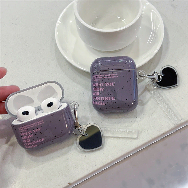 Purple Gray Quotes AirPods Case