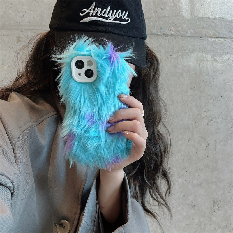 Neon Blue Fluffy Case