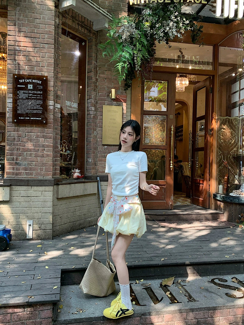 Sweet Bow Strapless Peplum Top