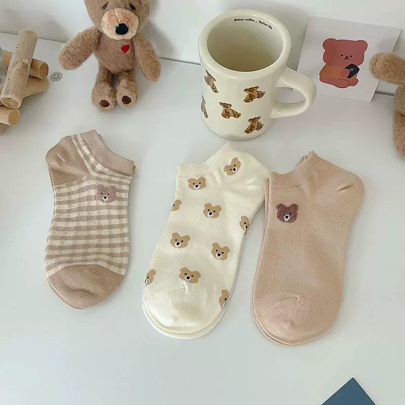 Cute Teddy Bear Ankle Socks