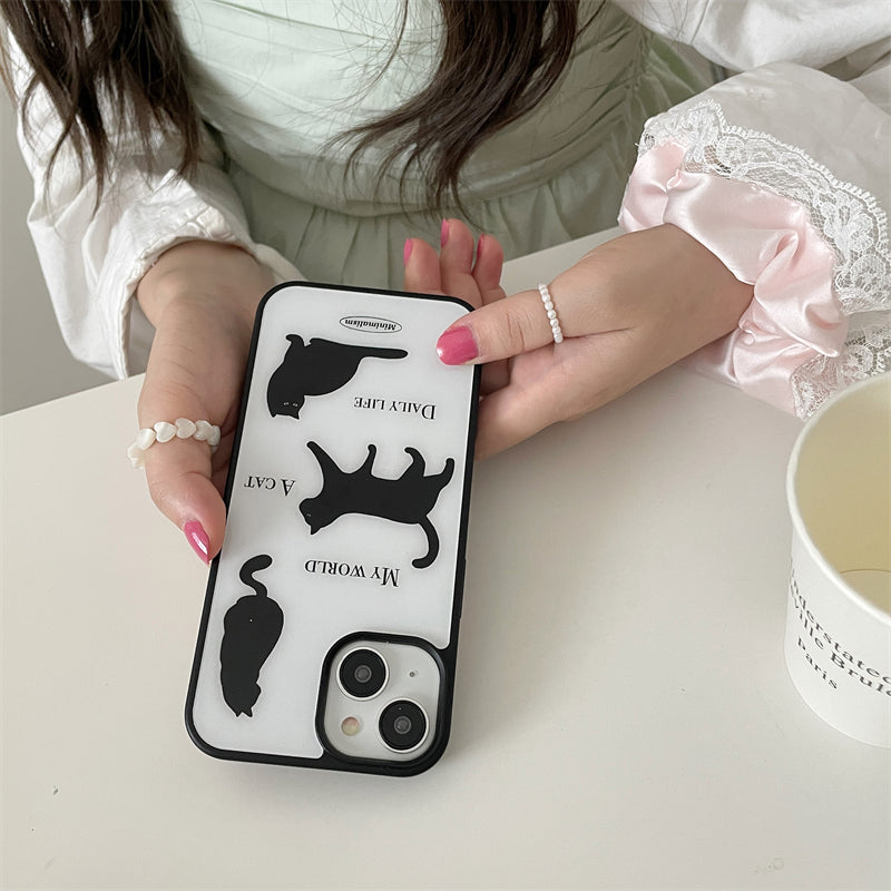 White Cat Black Letter Case