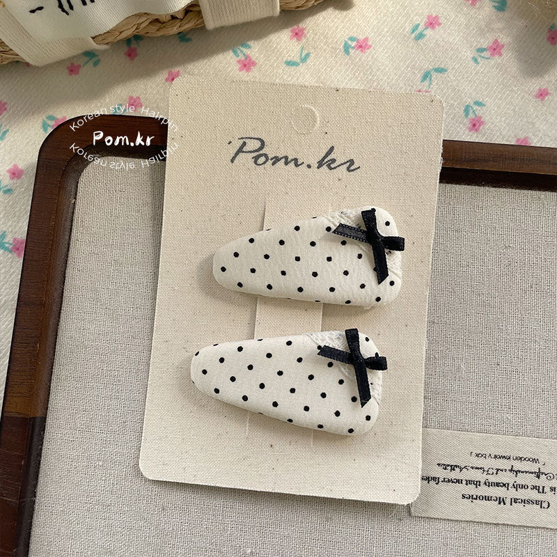 Polka Dot Bow Clips