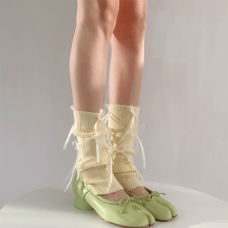 Stylish Ribbed Lace-Up Ankle Socks