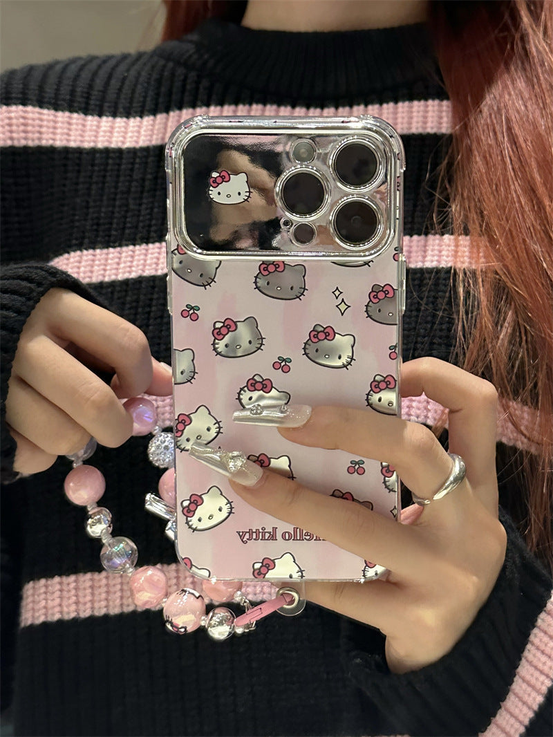 Silver Kitty Pink Case