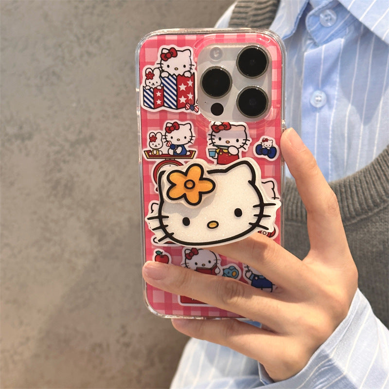 Retro Red Plaid Kitty Case