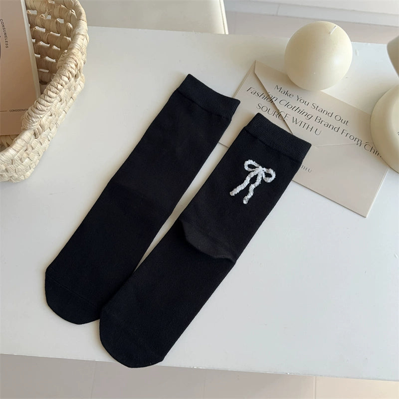 Soft Cotton Bow Ankle Socks