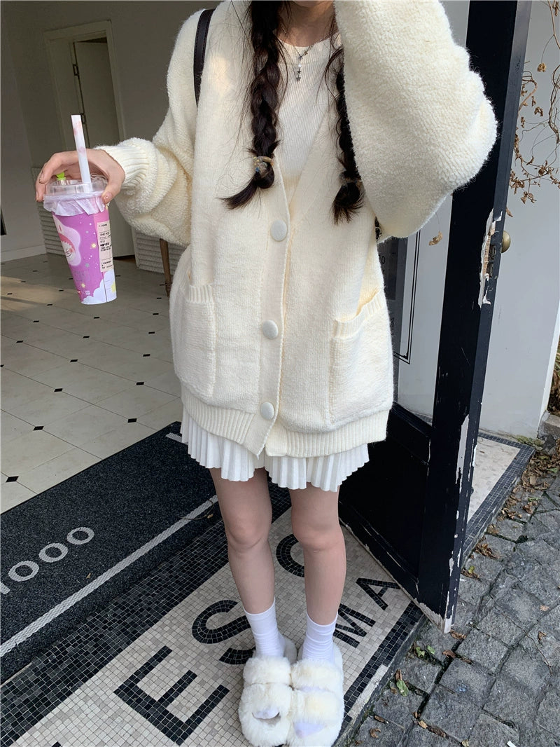 Plain Grey Oversized Cardigan
