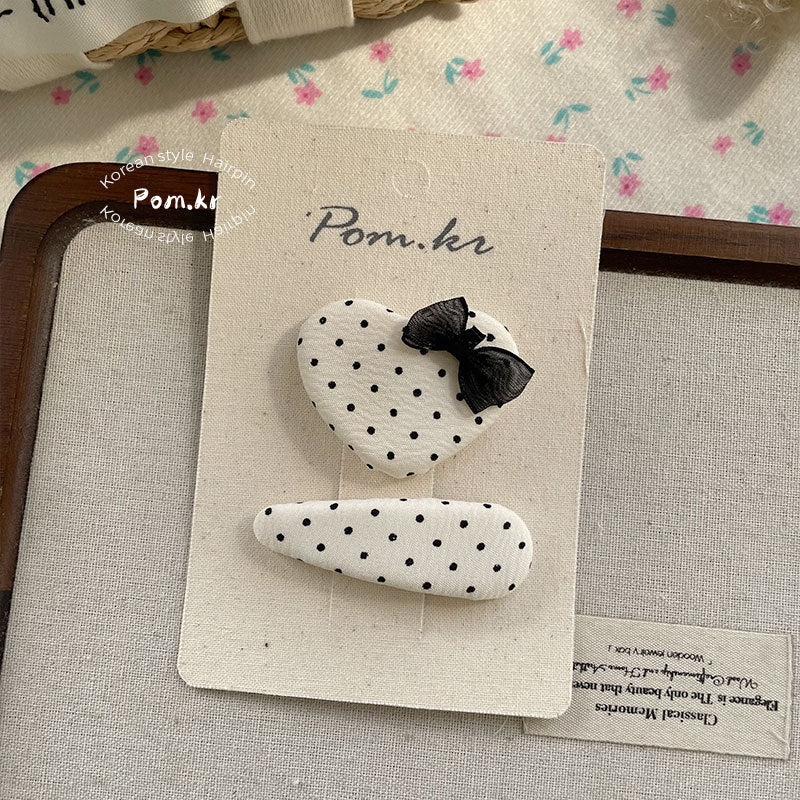 Polka Dot Bow Clips