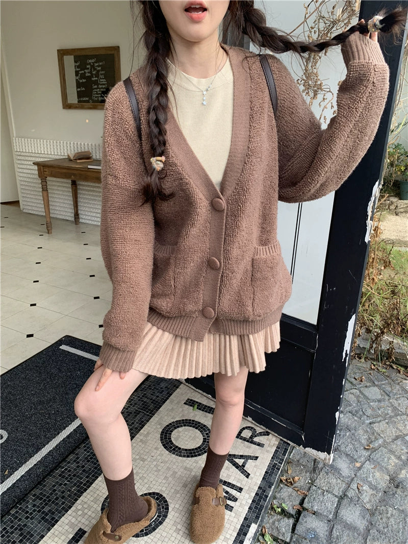 Plain Grey Oversized Cardigan