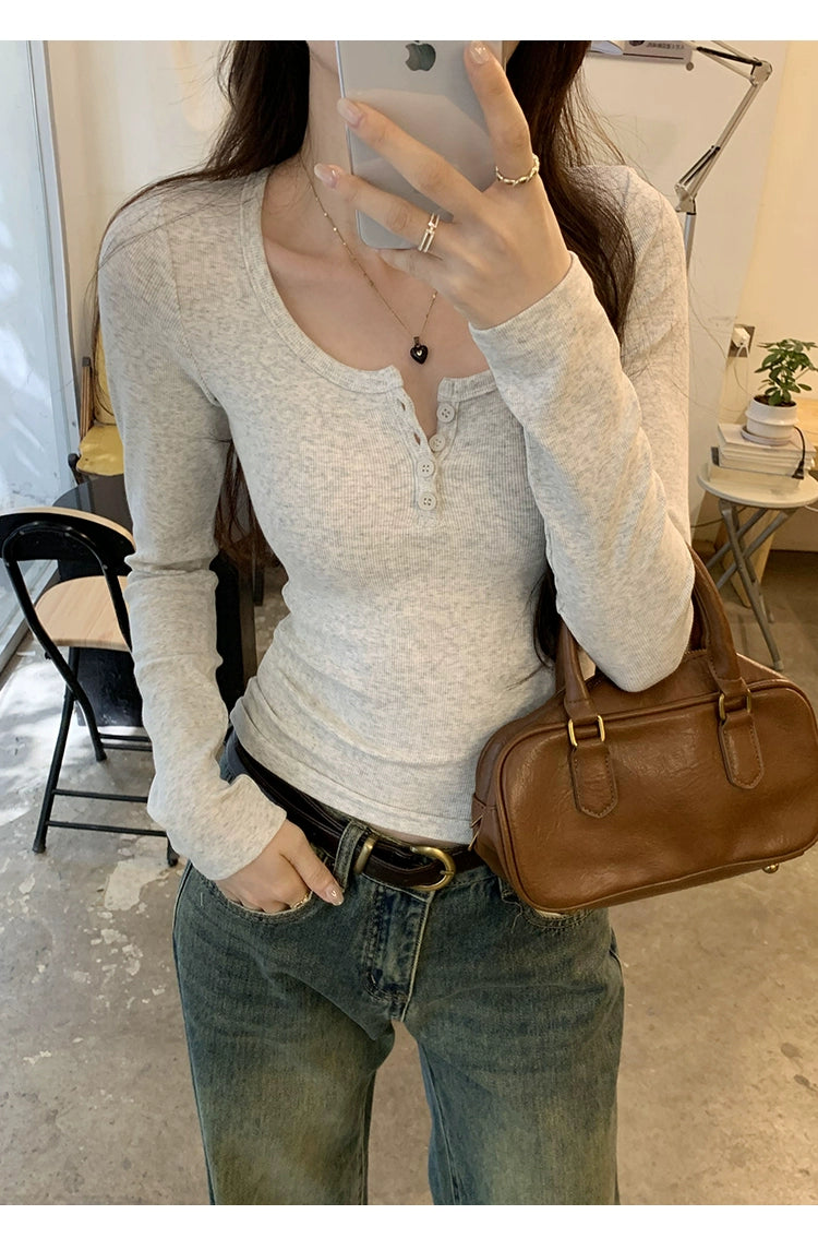 Classic Heather Henley Top