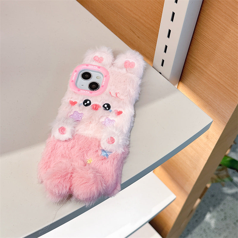 Star Blush Pink Bunny Fluffy Case