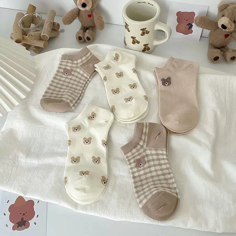 Cute Teddy Bear Ankle Socks