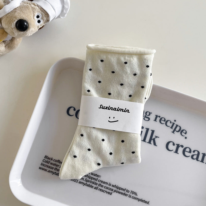 Polka Dot Crew Socks