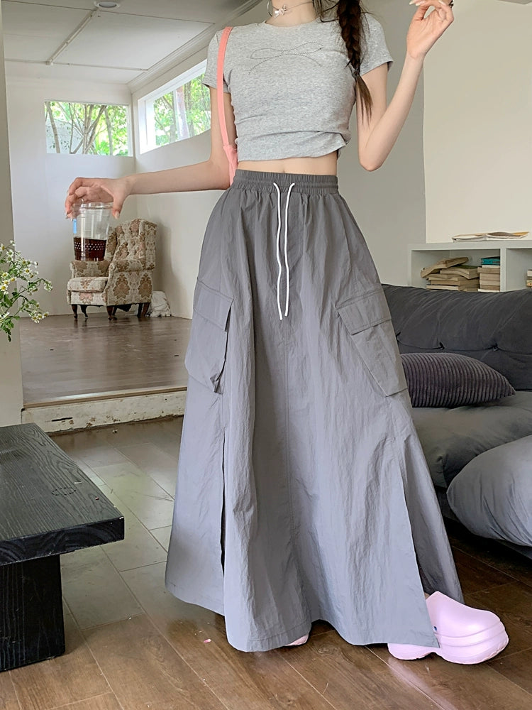 Flowy A-Line Long Maxi Skirt
