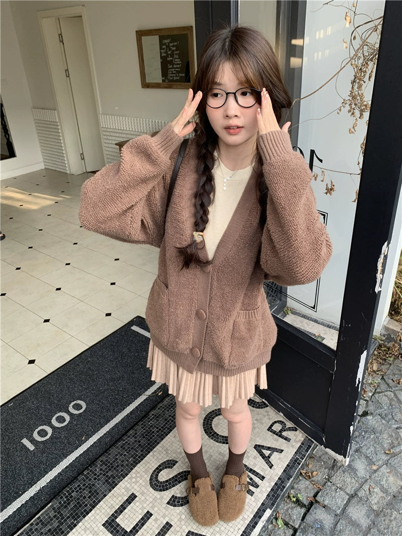 Plain Grey Oversized Cardigan