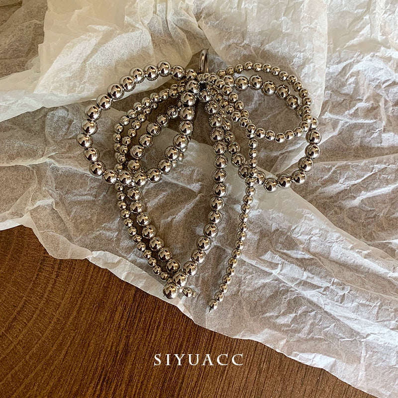 Blue Bow Pearl Shoe Buckle