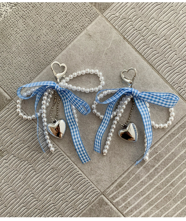 Blue Bow Pearl Shoe Buckle