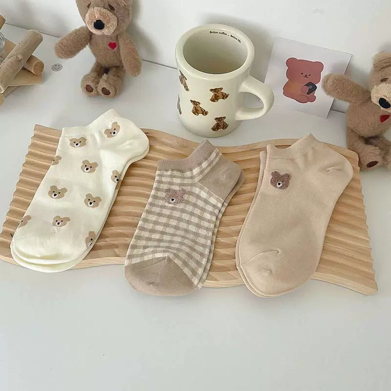 Cute Teddy Bear Ankle Socks